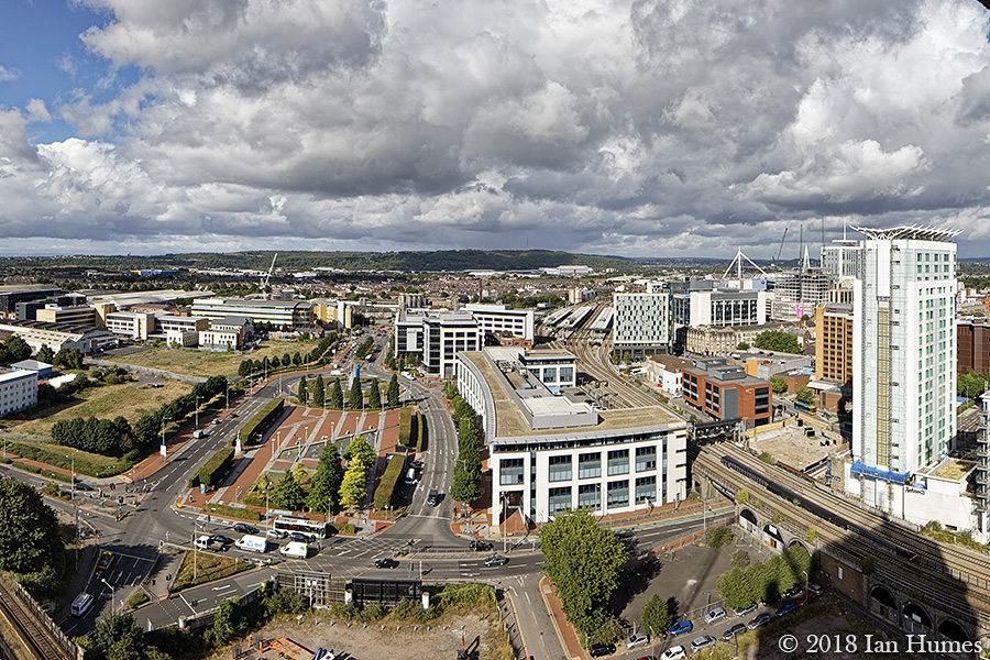 West towards the train station - Click to open Newtown - Cardiff
